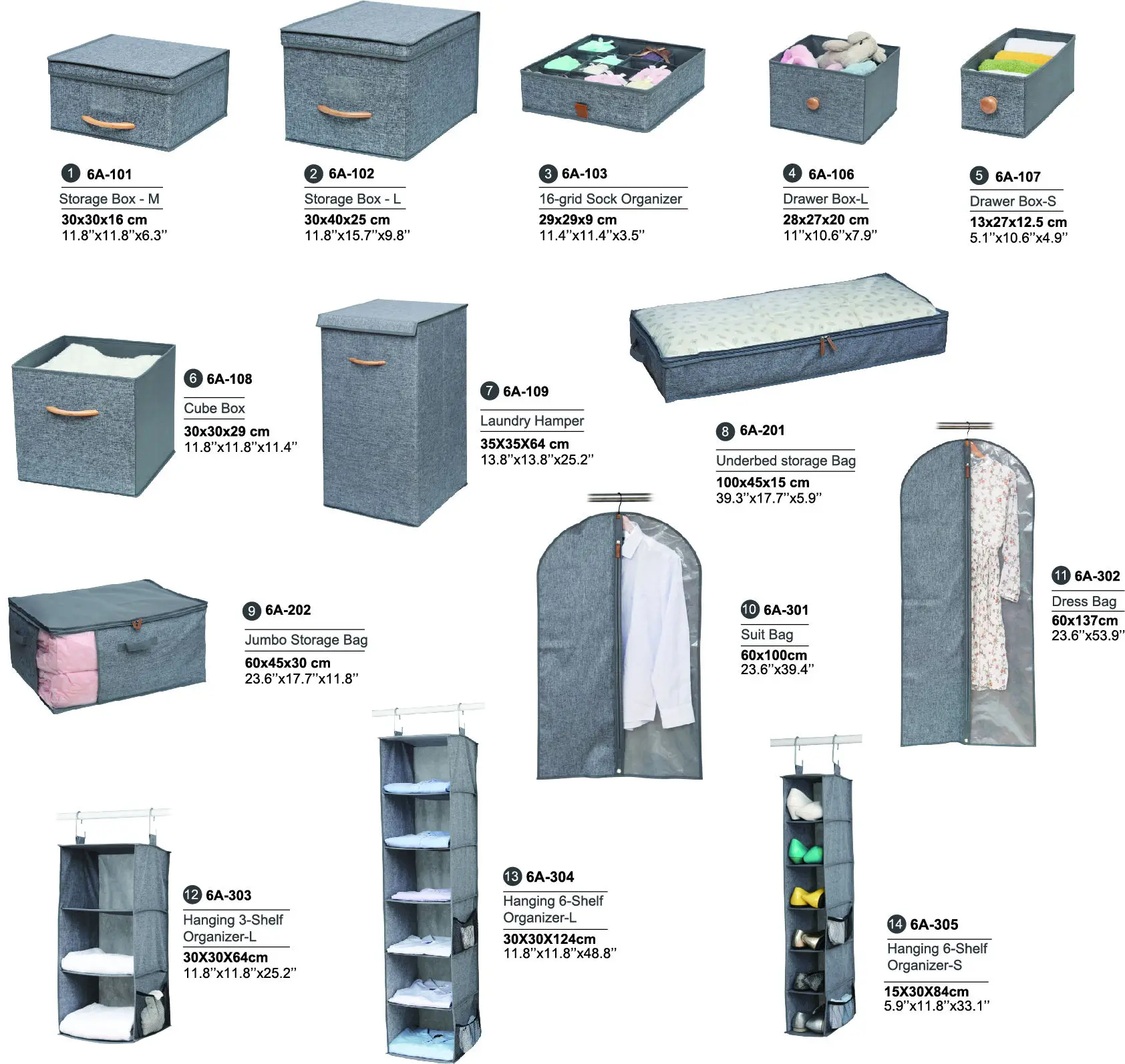 Best Selling 6 Layers Interlayer Drawer Type Wardrobe Linen Hanging Closet Storage Bag