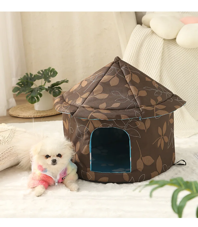 Outdoor waterproof pet nest cold-proof tent dog house Oxford cloth cat house Can disassemble and wash stray cat house