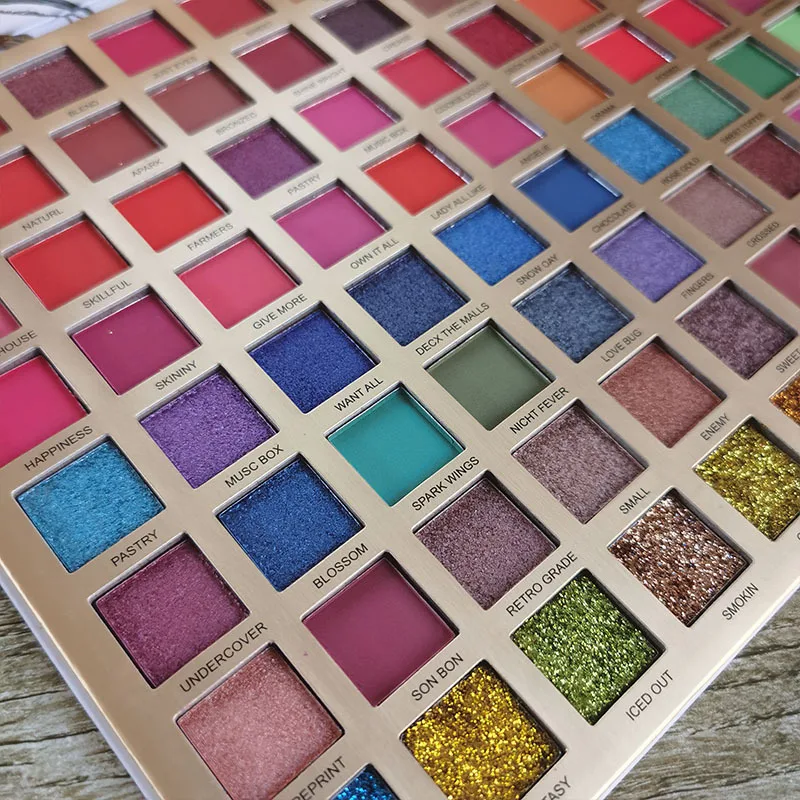 Hot Sale 88 Colors Glitter Shimmer Waterproof Long Lasting Earth Color Matte Eyeshadow Palette