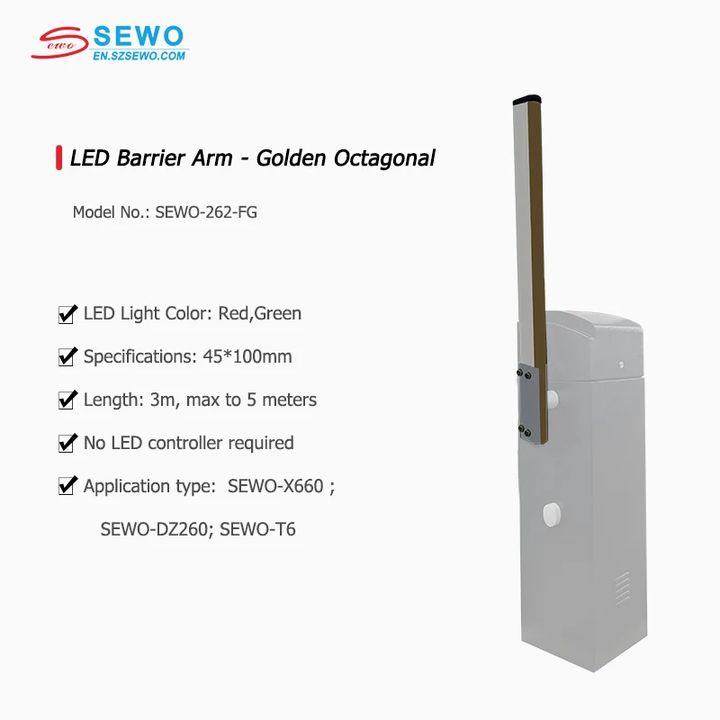 SEWO LED Barrier Gate Arm for Parking Lot Traffic Boom Barrier Gate Spare Parts