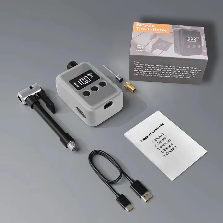 RS Electric Bike Pump 150 PSI Bike Pump Electric Portable Mini Bicycle Tires Pump with Digital Gauge Tire Inflator