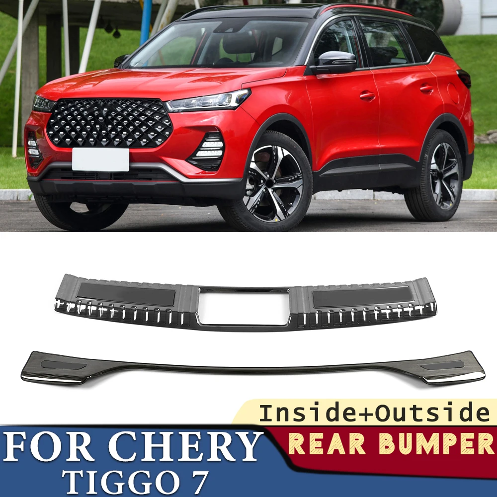 Trunk Bumper for Chery Tiggo 7 2020-2024 Car Accessories Stainless Rear Fender Protector Sill Cover Stick Decoration