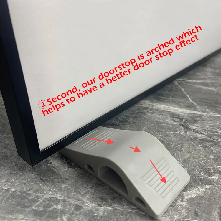 Fast Delivery Doorstops Heavy Duty Tpr Door Stoppers Wedge Security Door Stops With Wall-mounted Holder Works On All Floor Types