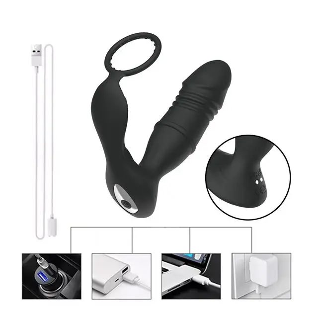 Vigorous Liquid Silicone Super Long Anal Plug Big Dildos Silicone & ABS Telescopic Anal Plug Newly Remote Control Prostate Massa