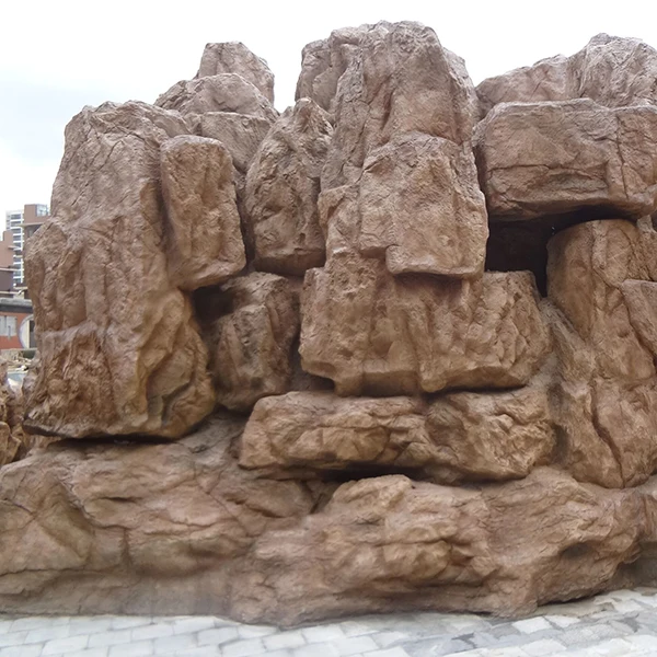 High quality large rockery fiberglass waterfalls natural stone garden fountain outdoor