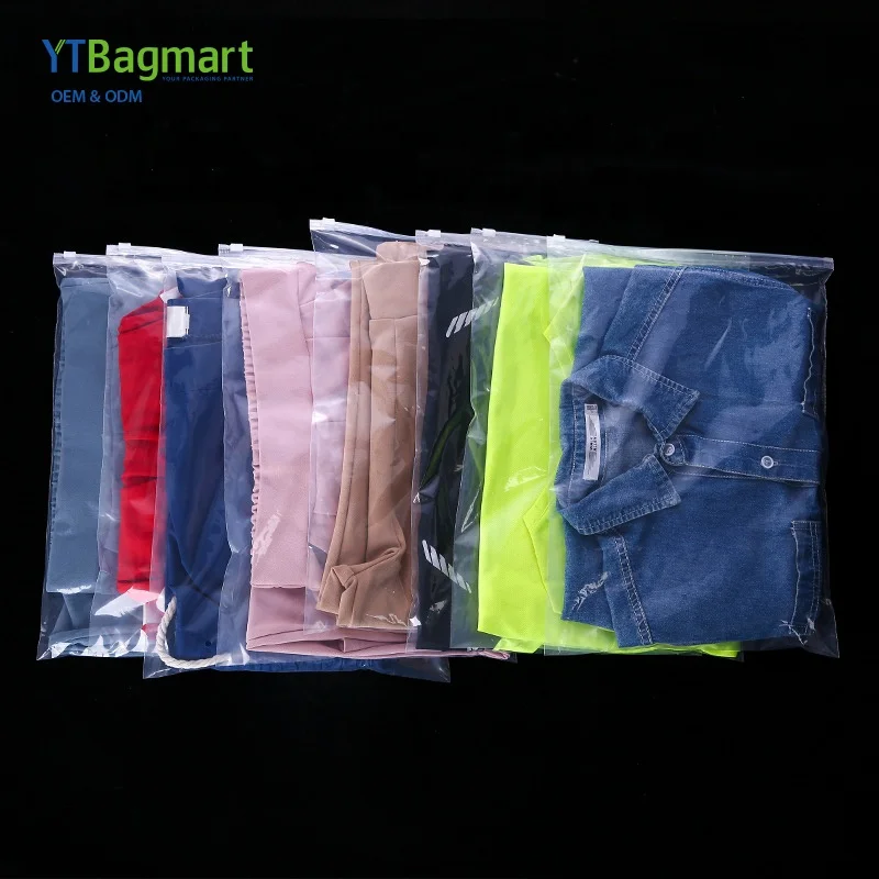 
YTBagmart Custom Ldpe Plastic Slider Storage Zipper Bag Reclosable Zip Bag For Clothing 