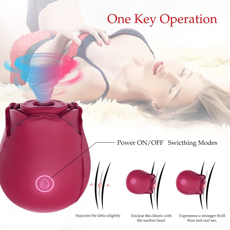 Wholesale Rose Vibrator for Women Nipple Clitoral Sucking Sex Toys Manufactured at Cheap Price