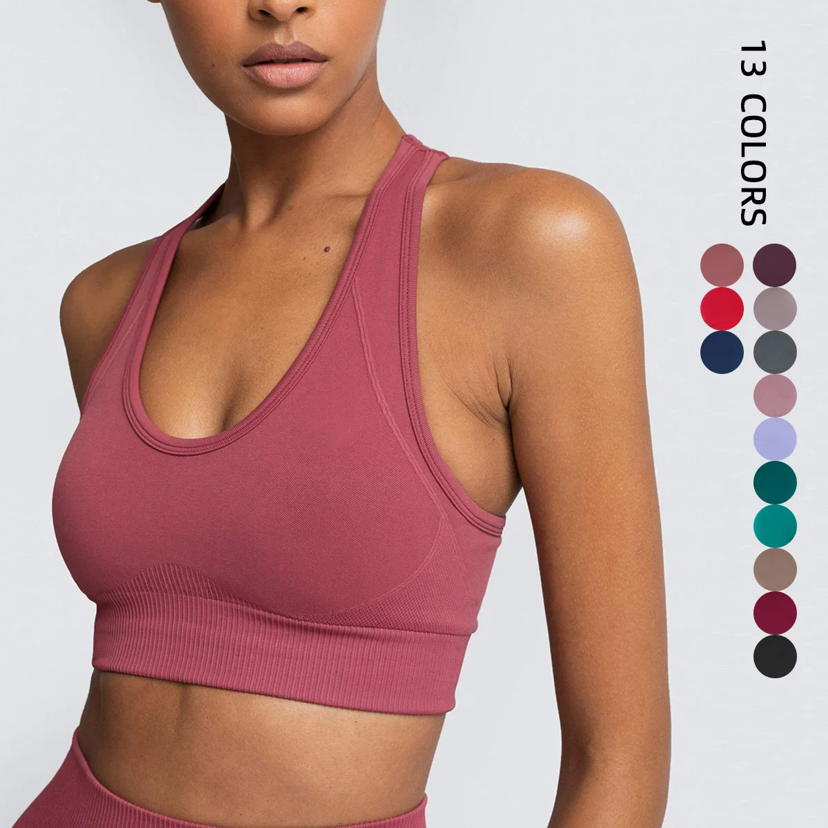 seamless sports bra for women high performance fashion high impact high quality fitness high-strength compression solid color