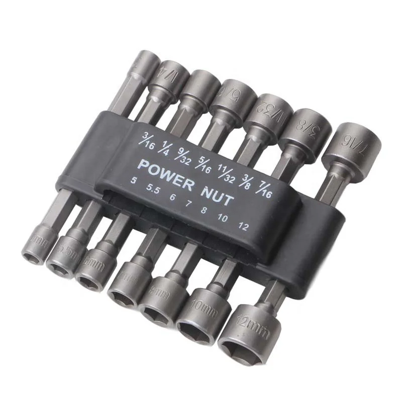 Huaju Industrial 14 Pcs Non Magnetic Metric Power Nut Driver Set Hexagon Handle Socket Wrench