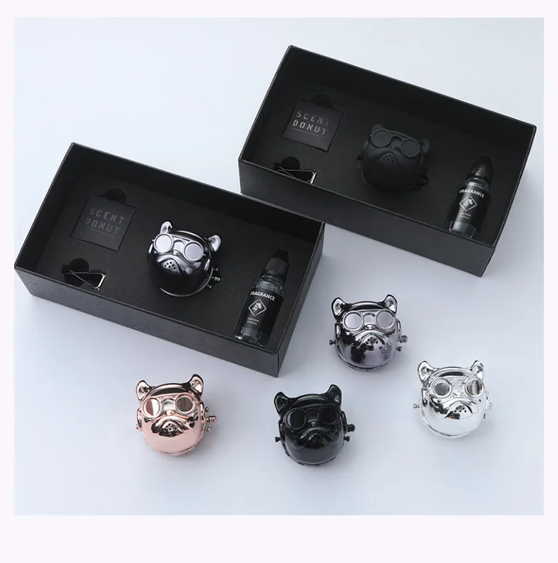 New Design Car Essential Oil Diffuser Clip For Auto Vent Custom Car French Bulldog Accessories Interior Decoration Air Freshener
