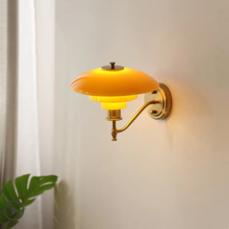 Danish designer PH wall lamp Nordic creative living room dining room sofa TV background wall Glass bedroom bedside lamp