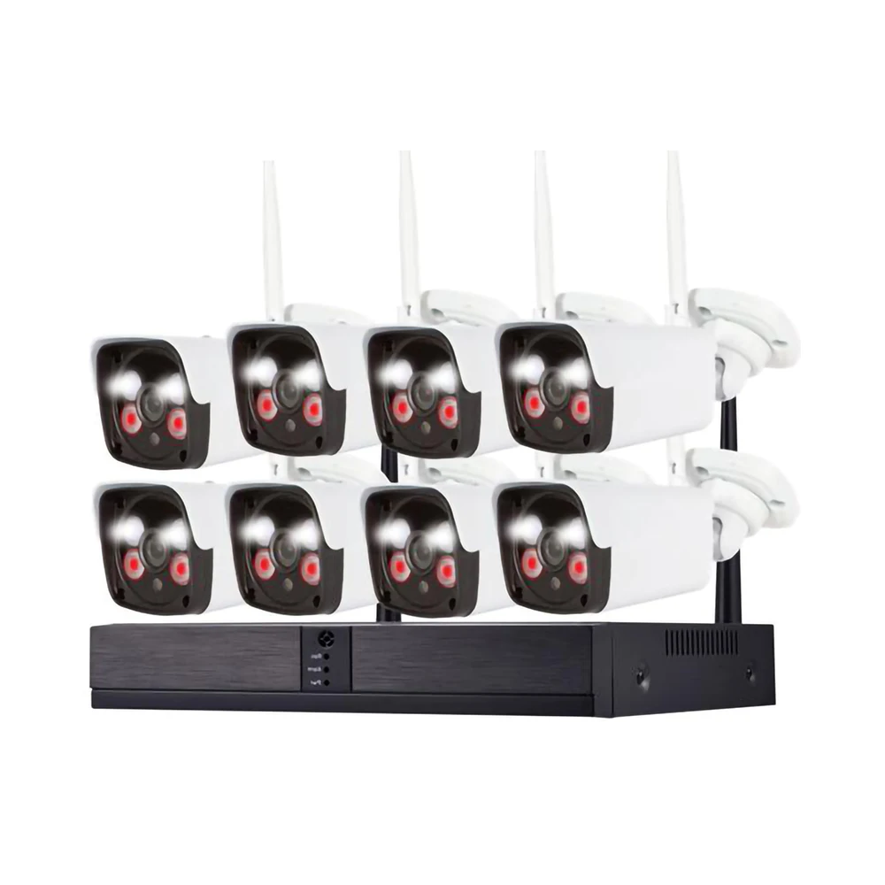 WESECUU Wire free video surveillance 8 port wireless NVR kit AI human detection 8ch wifi xmeye security camera system