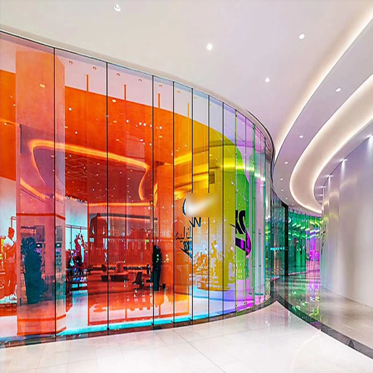 Popular Art Partition Vibrant Glass Decorative Glass Iridescent Coated Glass For Doors And Windows