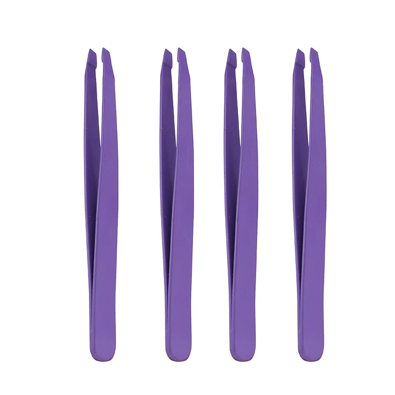 Wholesale Customized Slant Design Anti-static Hair Removal Lash Eyebrow Tweezers Beauty stainless Steel Eyebrow Trimmer Clip