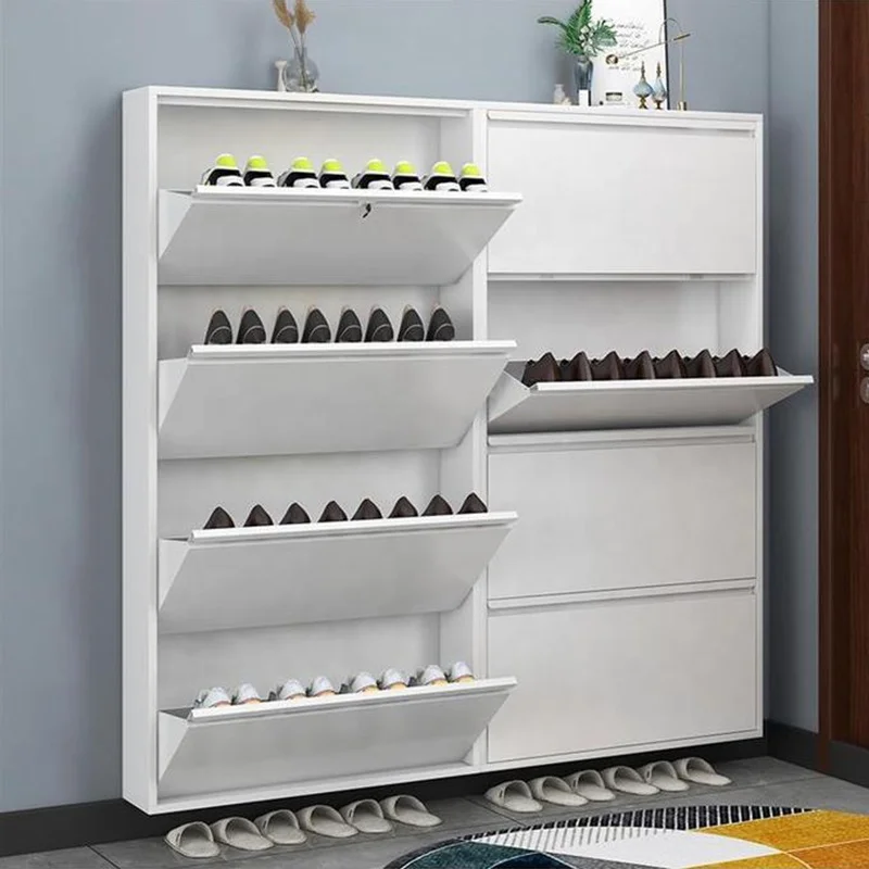 Home Furniture Metal Convertible Shoe Rack Cabinet Shoe Storage Cabinet With Drawer