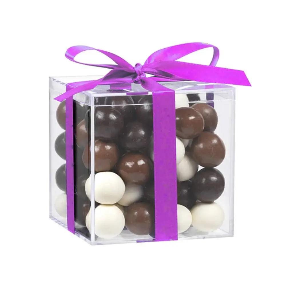 Acrylic Box, Clear Acrylic Plastic Square Cube Candy Party Treat Gift Box , Boxes Containers with Lids 2.1X2.1X2.1 Inches
