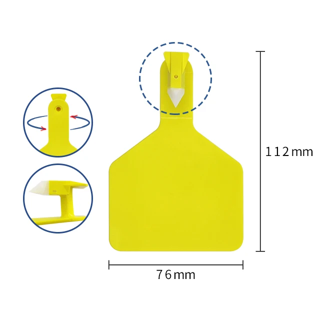 Delake High Quality Large Size Cattle Cow Ear Tag Farmer Use Ear Tag Connected One Piece Ear Tag With Applicator Pliers