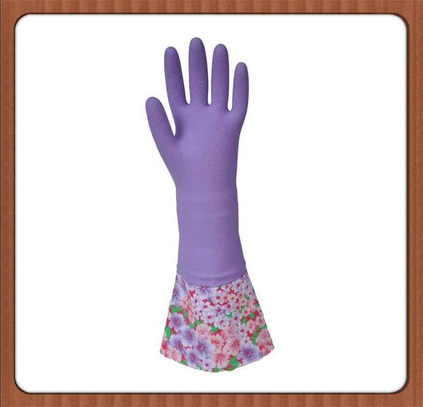 PVC long cleaning gloves with super grip long cuff gloves