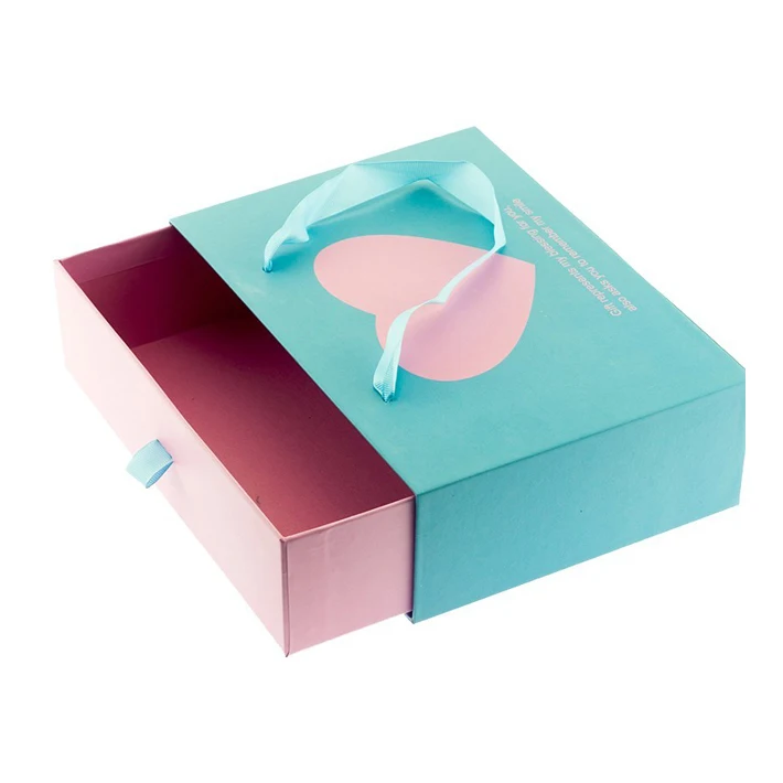 Eco Friendly Custom Logo Printed Luxury Rigid Cardboard Gift Packaging Matte Green Sliding Drawer Paper Box