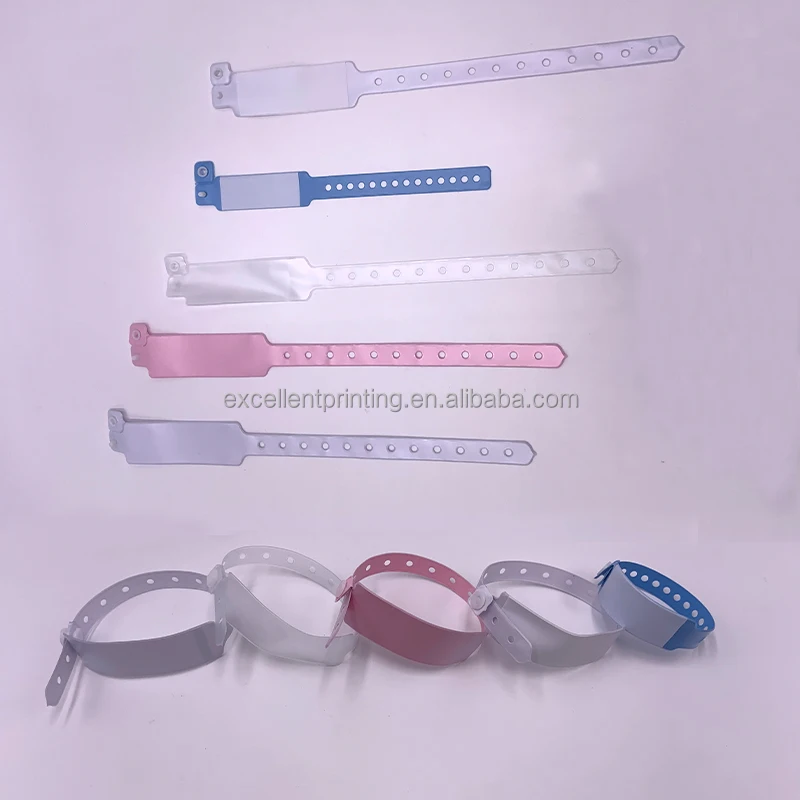 Professional Manufacturer Multiple Colors Vinyl Hospital Patient Id Wristband bracciale medico