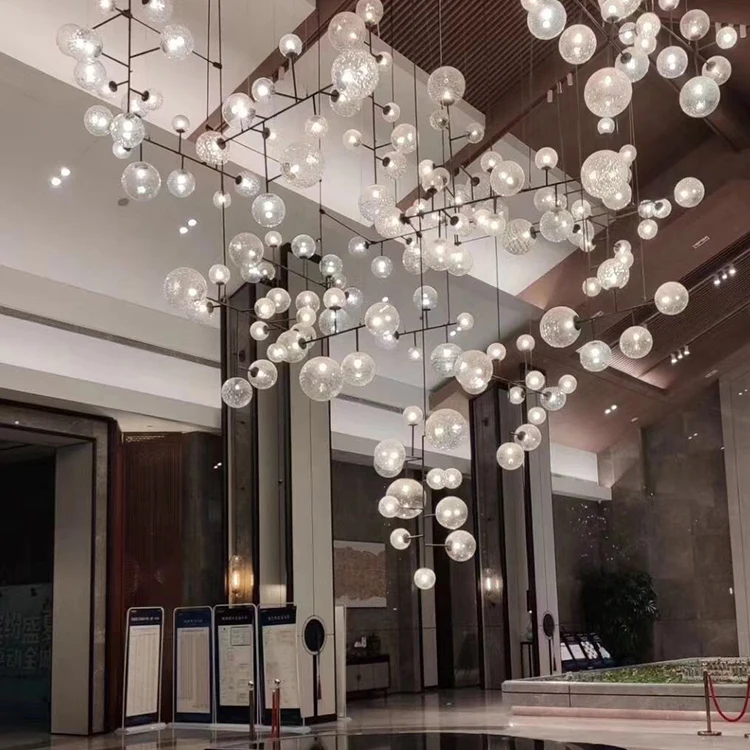 Роскошная современная светодиодная Люстра подвесная светлая декоративная длинная лестница Свадебный Банкетный зал Ресторан стекло на заказ 80 100 30000