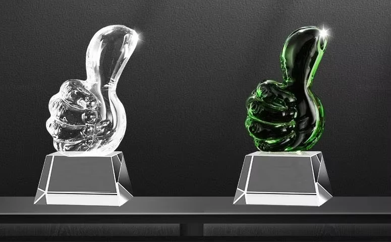 New Customized Sculpture Five Pointed Star Thumb Crystal Dance Competition Award Trophy