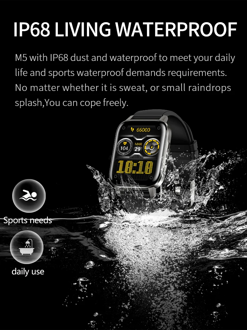 l6 smart watch waterproof 1.3 inch full touch round screen heart rate blood pressure smartwatch 2021 with 360mah big battery