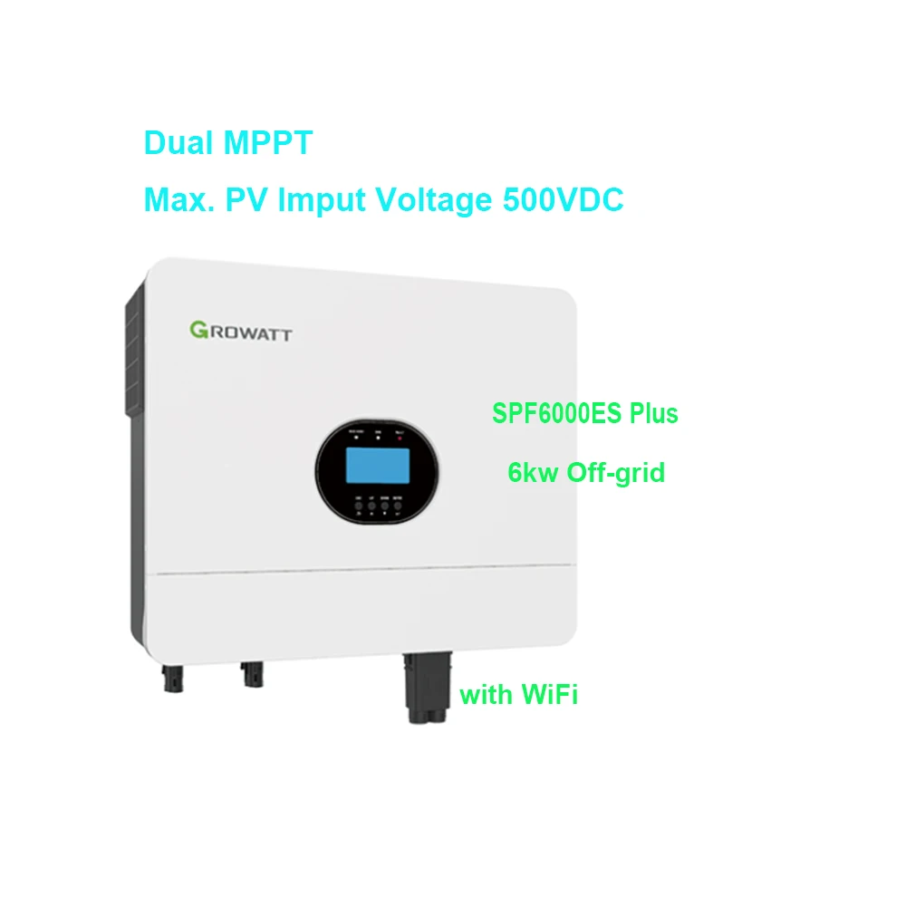 On Sale Growatt 6kw SPF6000ES SPF 6000 ES PLUS Single Phase off grid Pure sine wave mppt 6KVA 6000w solar inverter