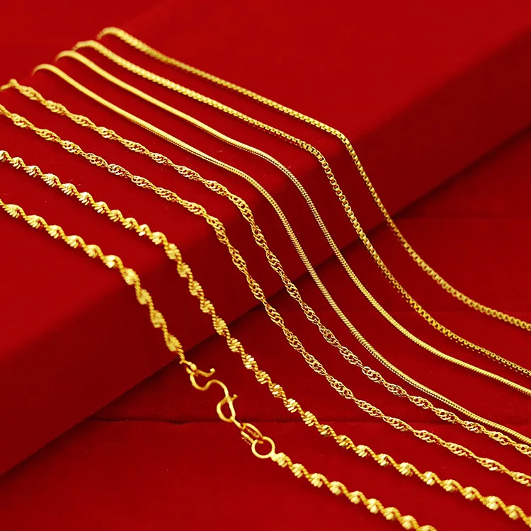 Dubai gold jewellery designs 24k chain gold necklace for women, dubai new gold chains design