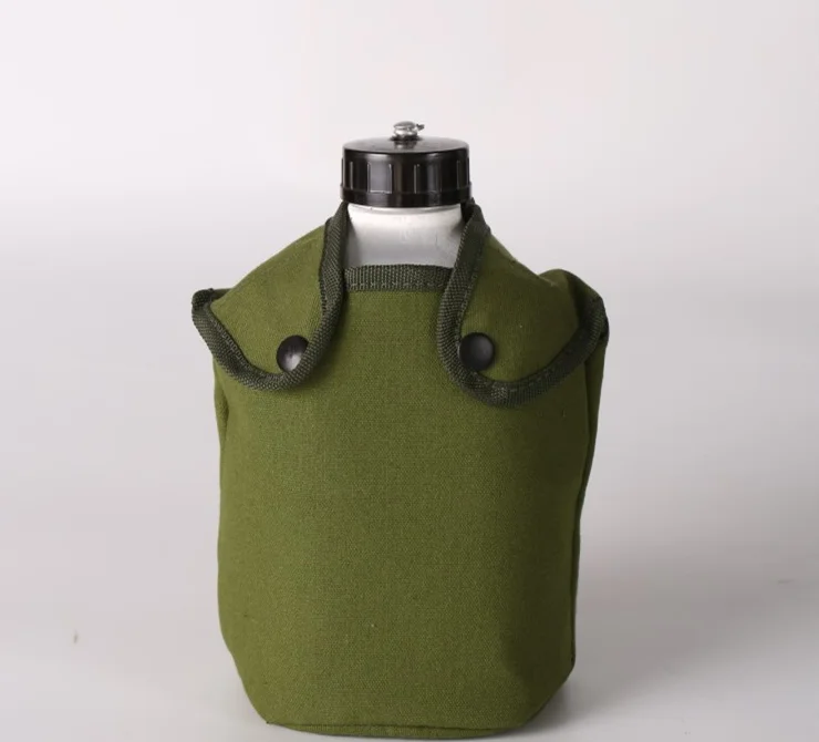 Бутылка для воды в американском стиле портативная металлическая армейская фурнитура 1 3л из серебристого алюминия спорта кемпинга милитари с чашкой и