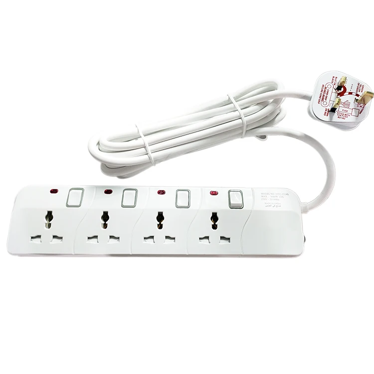 4 способа удлиненный сокет с индивидуальным переключателем белый 3 м