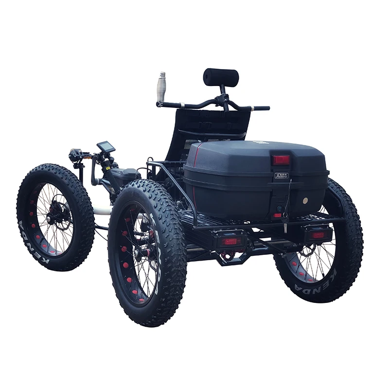 Wholesale TrikExplor Traveling Off Road 4 Wheel Fat Tire Recumbent Snow Quad Bicycle for Adult