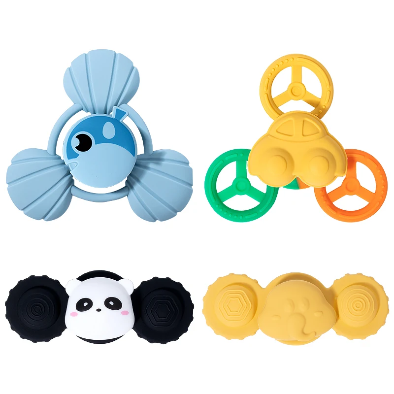 Wholesale Custom silicone revolving teething Toys Eco Friendly Baby Teether Bpa Free  food grade Silicone Baby Teething Toys
