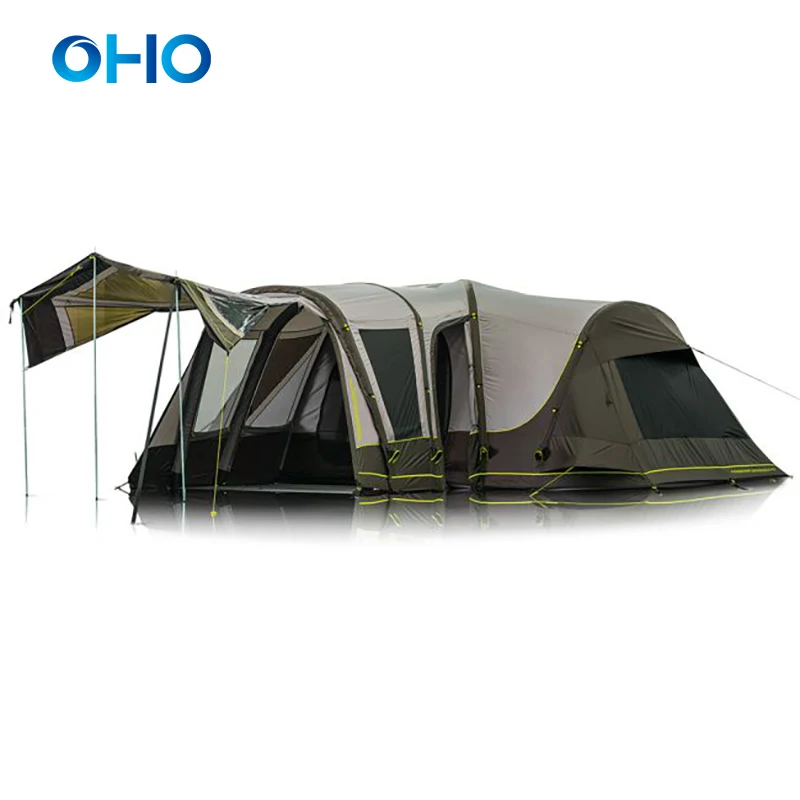 OHO OEM Outdoor 6 Persons Large Camping Tent Inflatable House Portable Inflatable Air Tunnel Tent
