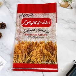 5kg 10kg 25kg 50kg bopp laminated pp woven sack plastic fertilizer rice wheat flour grain packaging bag with handle