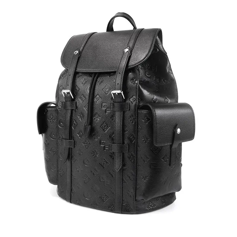 2024 Customized High Quality Stylish Model Factory Wholesale Embossed Monogram Pattern Backpack With Laptop Pocket For Daily