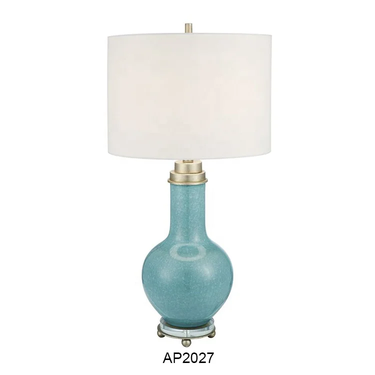 home bed side living room decorative luxury blue ceramic table lamps modern