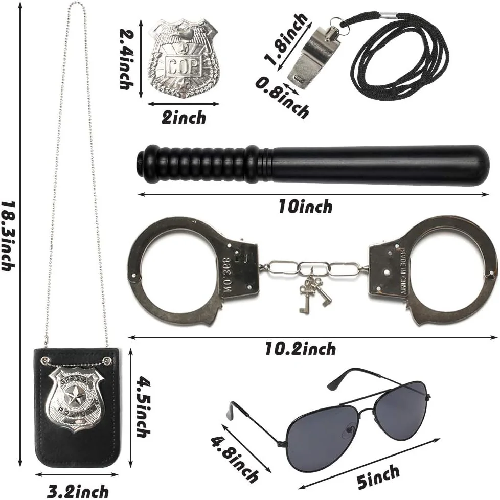 Toy for 7 Year Old Boy Kids Police Costume Handcuffs Whistle Boys Halloween Pretend Play Toys Police Costume Kids