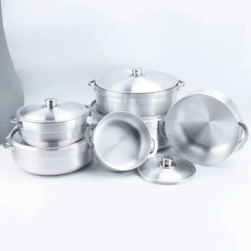 2024 Oem 6 Pieces Cheap Price Die Cast Casserole Forged Big Aluminium Kitchen Nonstick Pan Pot Cookware Sets