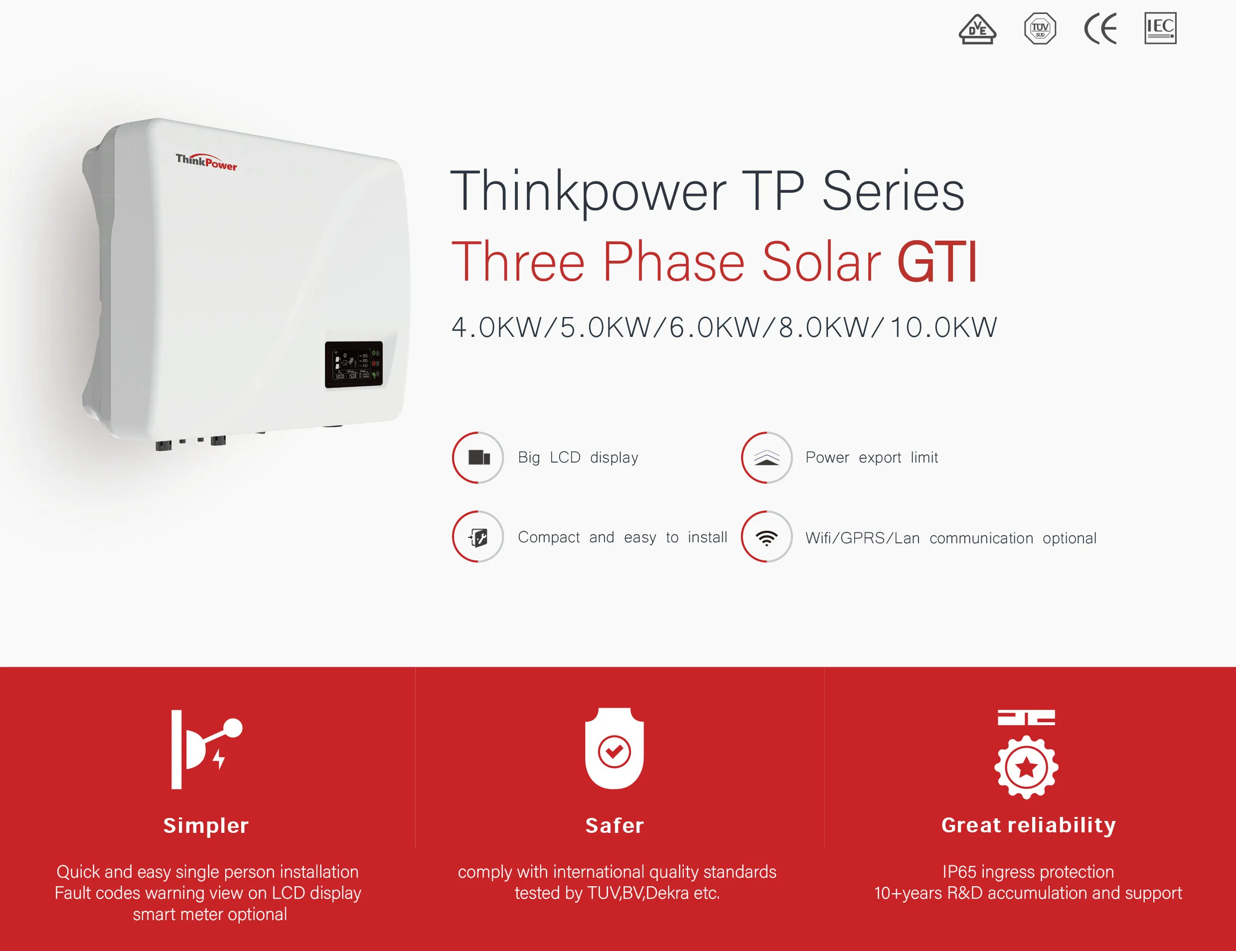 Китай заводская цена 10 кВт 6 4 Thinkpower трехфазные инверторы солнечная связь Wi-Fi дополнительный MPP солнечный инвертор для дома