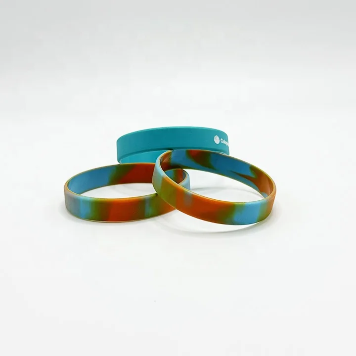 Promotional Custom Logo Design en Thin Rubber Silicone Bracelet Material Wrist Bands