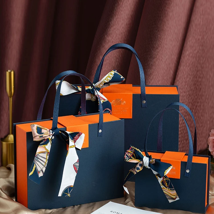 Пользовательский логотип роскошный магнит картонная Свадебная коробка упаковка нажмите на ноготь ювелирные изделия бумажная упаковочная коробка с ручкой