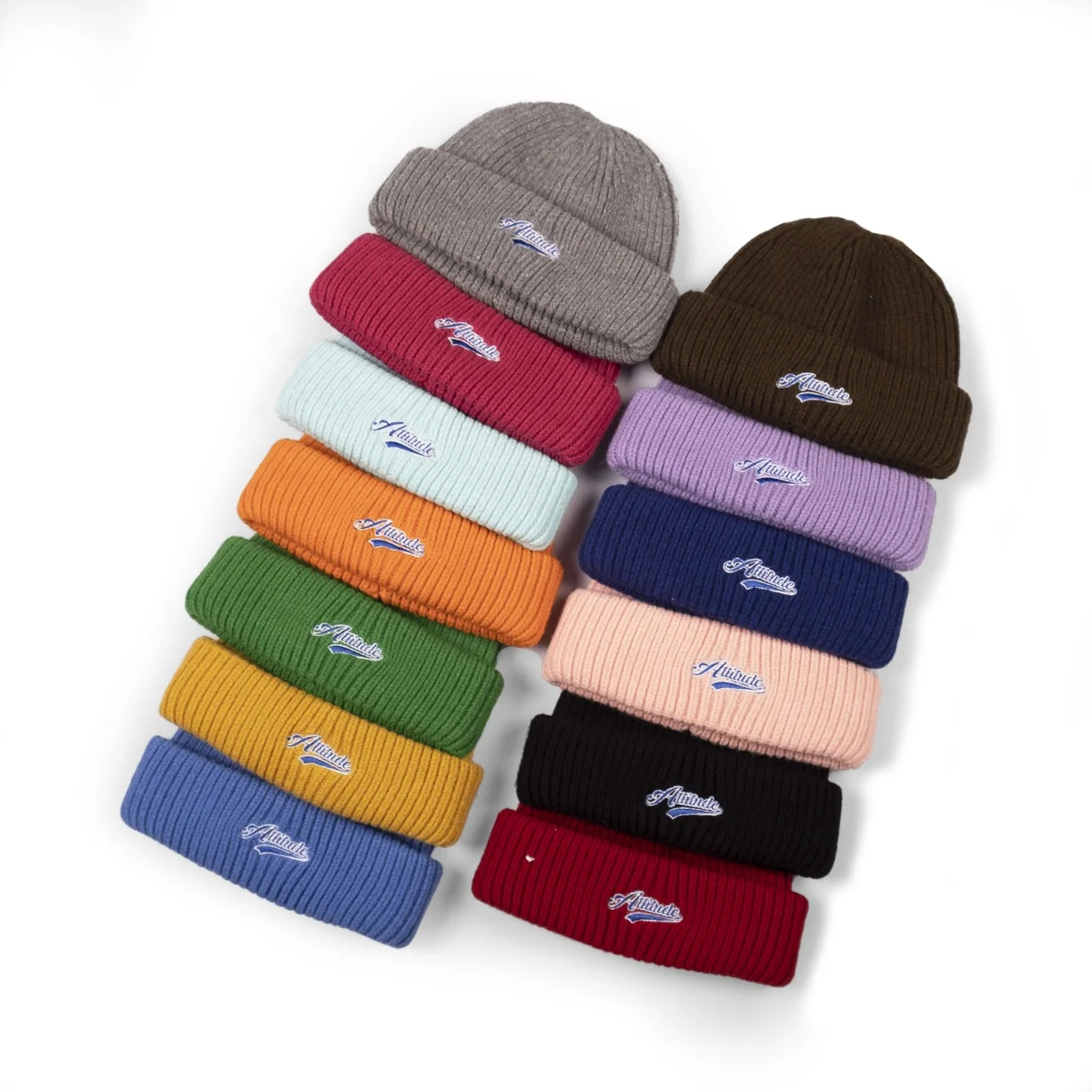 Индивидуальная Теплая Лыжная Шапка в стиле хип-хоп из шерсти дыни с короткими манжетами и ребристым