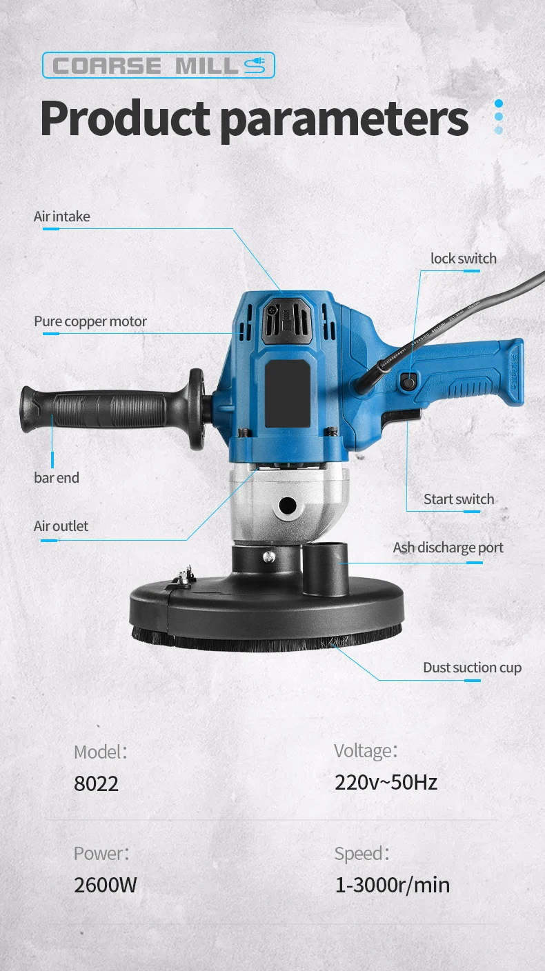 Easy to Operate Bosch Csg15 Electrical Concrete Surface Grinder Higher Quality Diamond Concrete Grinder