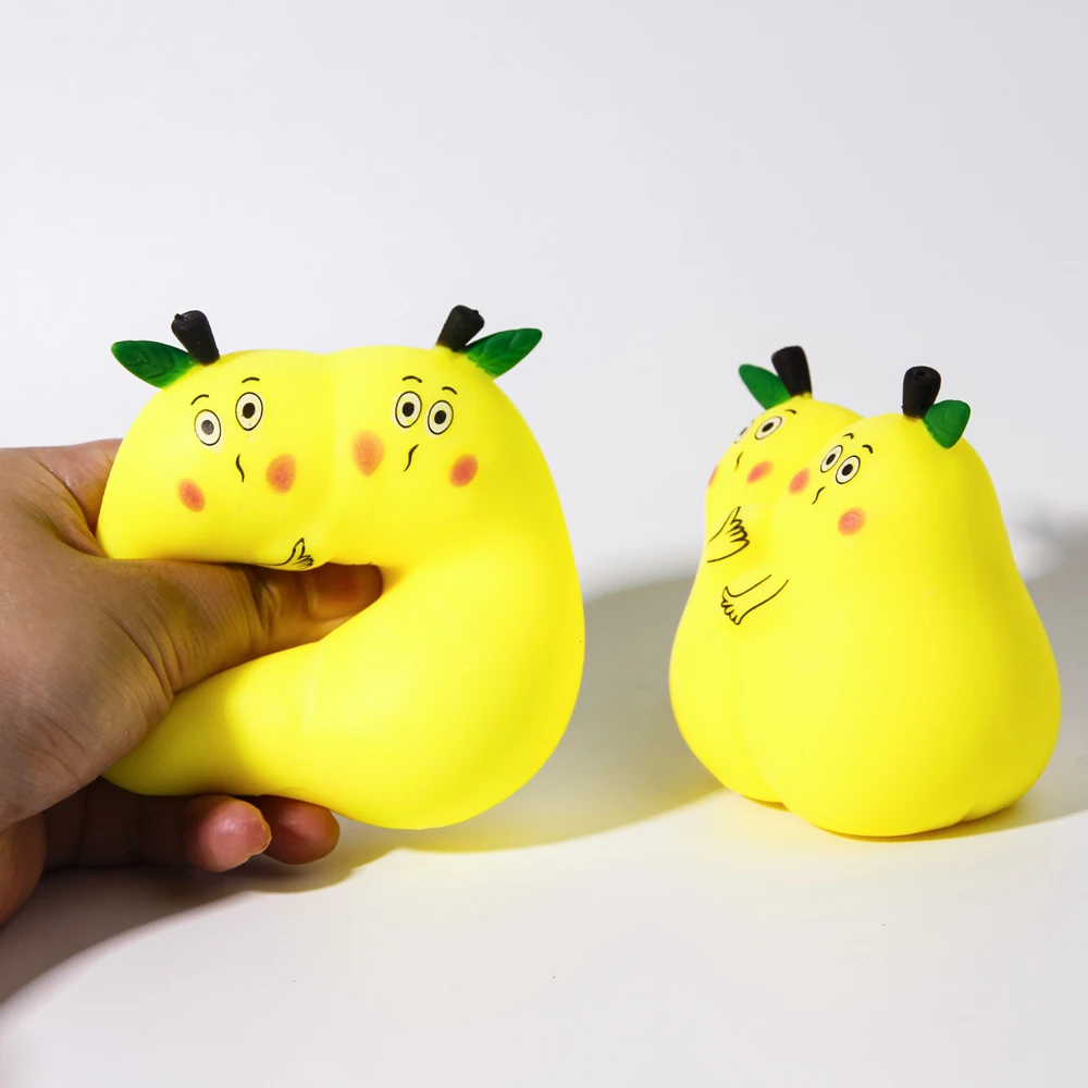 New Creative Squeeze Pear Cute Lovely Color Stress Relief Funny Playing Fidget Toys for Kids and Adult