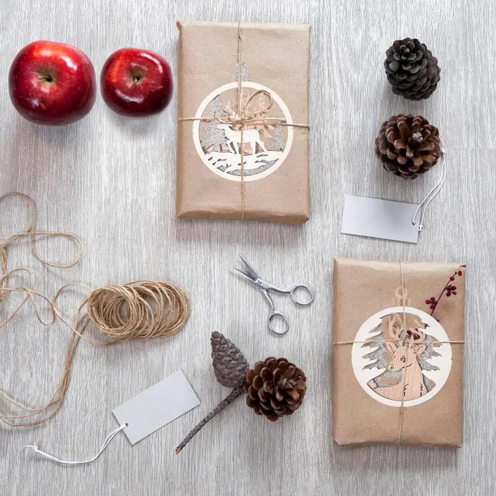 18 Christmas Decorations, Wooden Decorations, Winter Christmas Tree Decorations