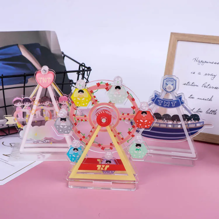 BOXIN Wholesale Creative Customized Ferris Wheel Cartoon Star Human Figure Vertical Brand Acrylic Rocking Tumbler standee