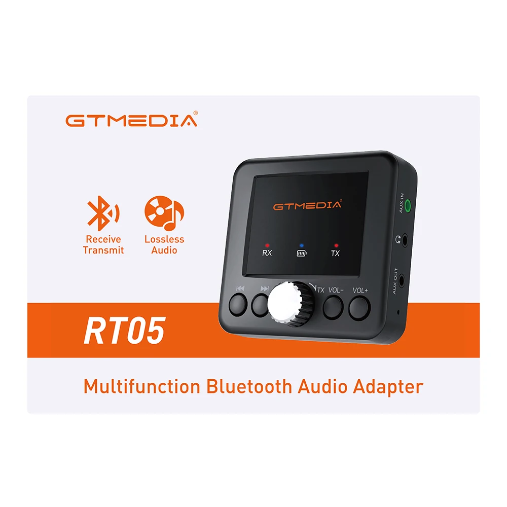 GTMEDIA RT05 Wireless BT5.2 FM Transmitter for  MP3 Music Player BASS TRE Booster