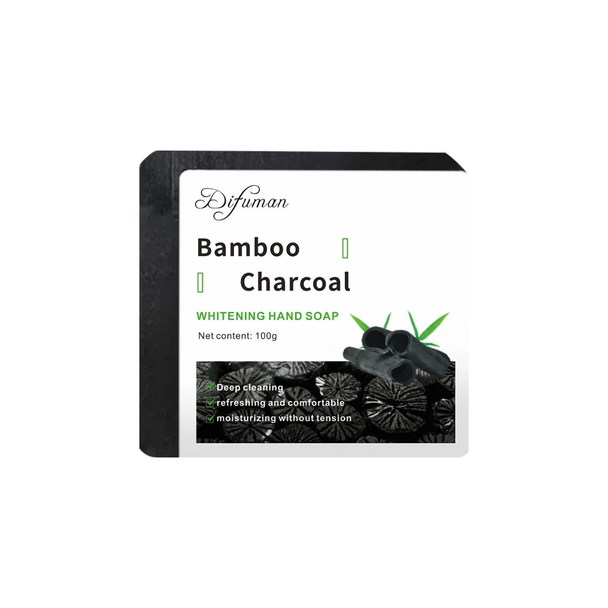 Hot Selling Private Label Bamboo Charcoal Whitening Hand Soap Natural Soap Handmade for Skin Rejuvenation Lightening Feature