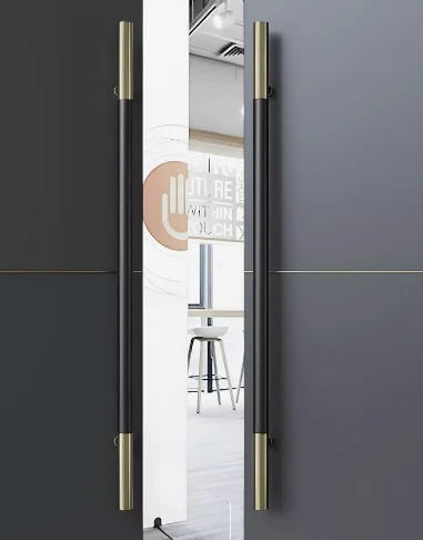 Luxury Contemporary Handle Wooden Door Pull Push Entry Front Door Handles Bespoke Color Long Square Glass Door Handle